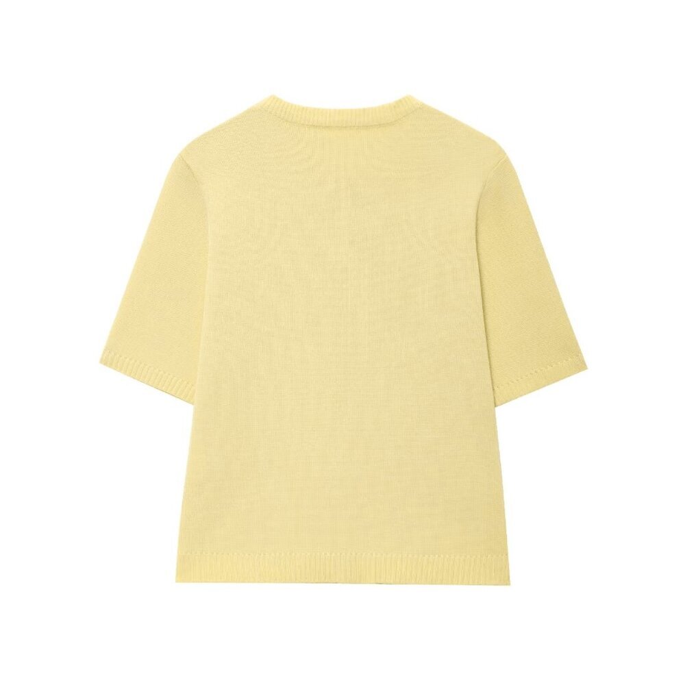 Yellow Casual Women's Minimalist Versatile Short Sleeve Knit Top - Picture 8 of 11